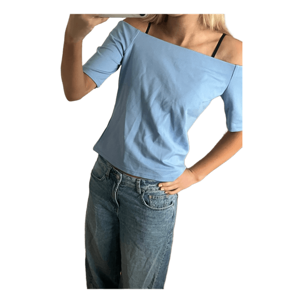 Blå off shoulder