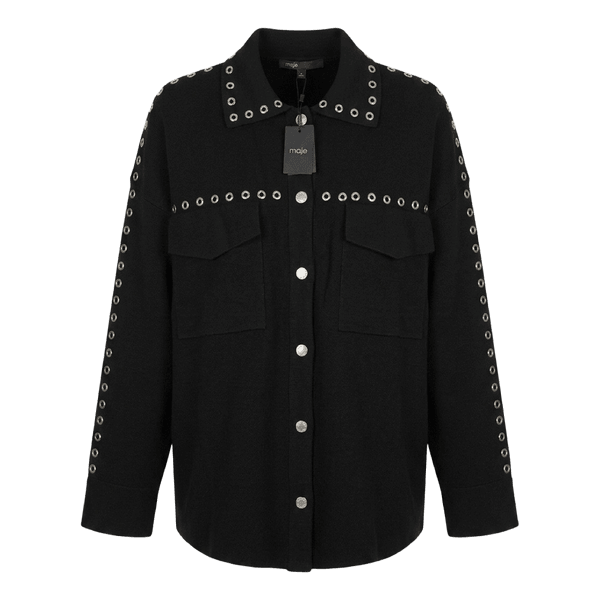 Maje black eyelet jacket