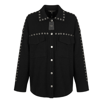Maje black eyelet jacket