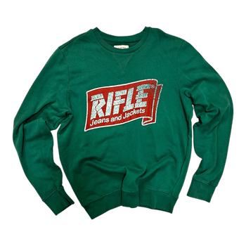 Rifle green retro style sweatshirt