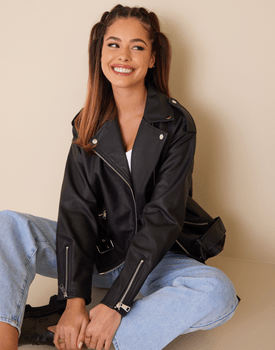 Oversized Boyfriend Biker Jacket
