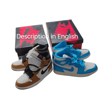 IN ENGLISH: Air Jordan 1 Retro High OG, "Pollen" (Size 43), "Royal Blue" (Size 46)
