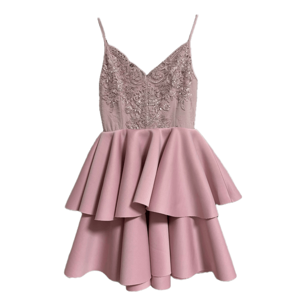 Pink tiered mini dress