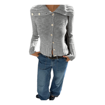 Grå strikket cardigan