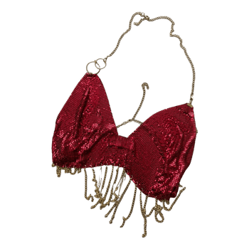 Red metal chain bralette