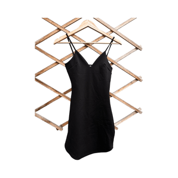 Black slip mini dress