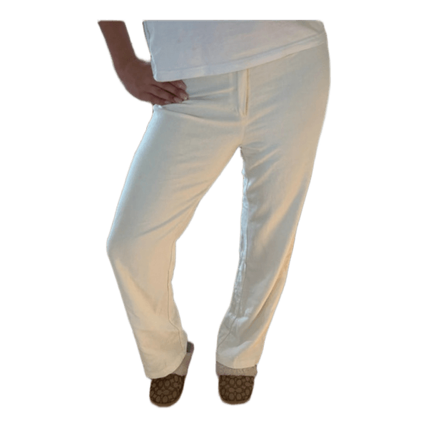 White straight leg trousers