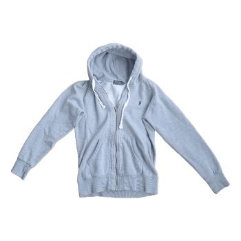 Ralph Lauren Classic Zip-Up Hoodie - Heather Grey - Size M