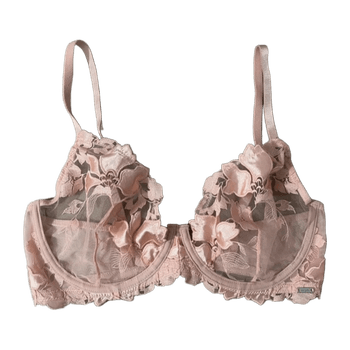 Light coral lace bra
