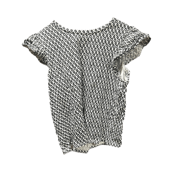 Black and white patterned blouse