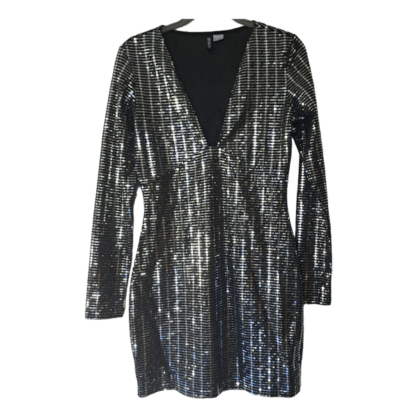 Black sequin mini dress