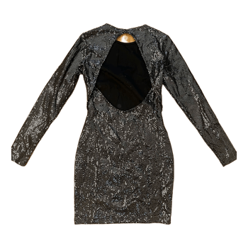 Black sequin mini dress