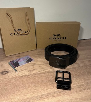 Coach black reversible belt
