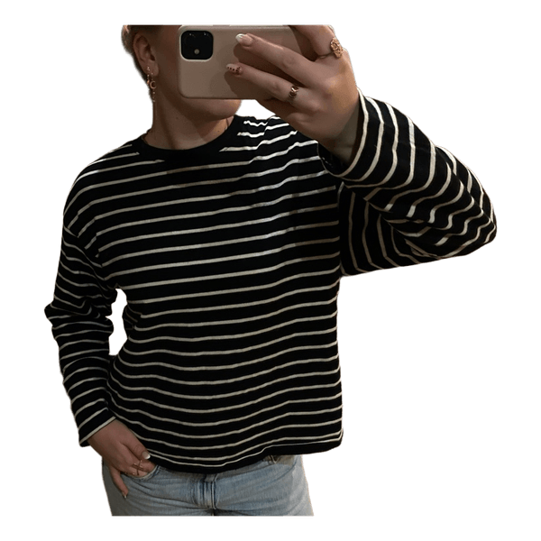 Stribet langærmet bluse