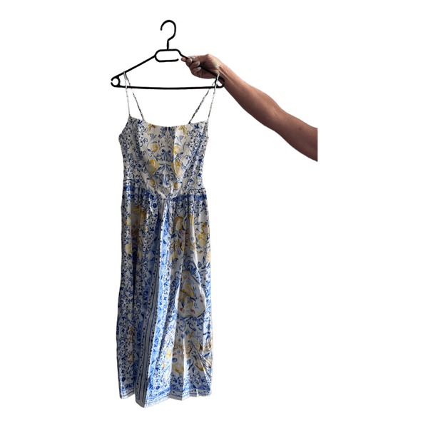 Blue white floral dress