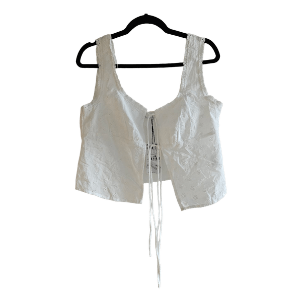 Stradivarius valge tikandiga topp
