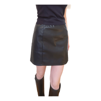 Black faux leather skirt