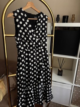 Black polka dot dress
