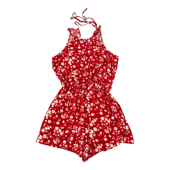 Red Summer floral print playsuit Size XS