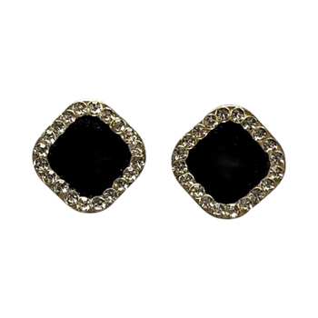 Black crystal stud earrings