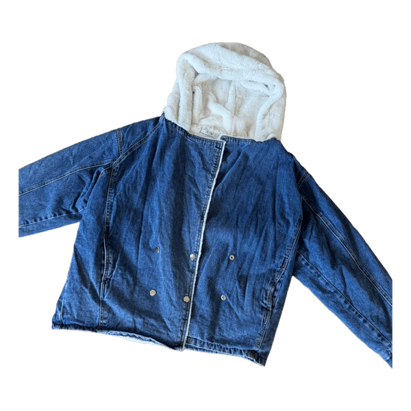 Blue denim hooded jacket