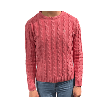 Pink cable knit sweater