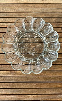 Glass egg serving platter