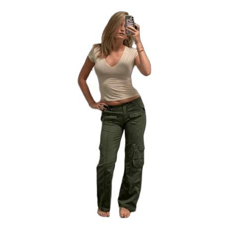 Green cargo trousers brandy Melville