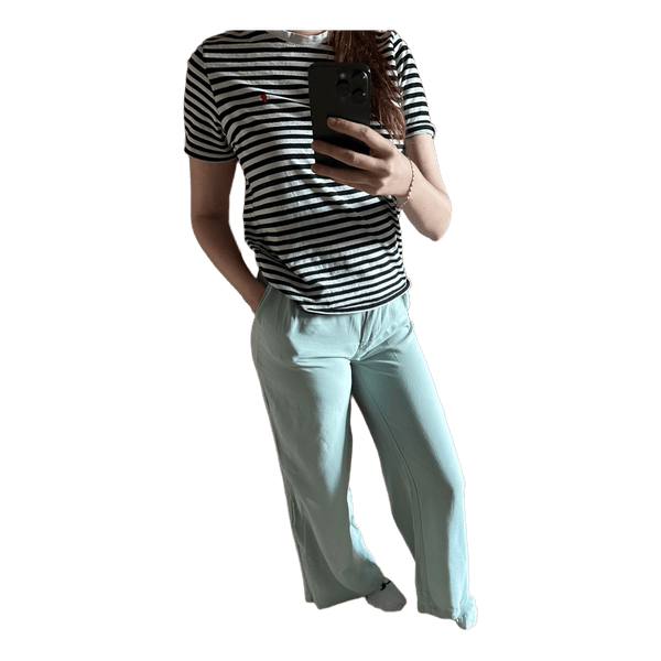 Light green wide-leg trousers