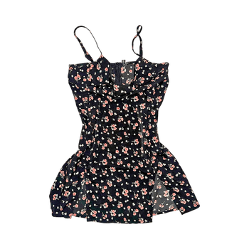 Black floral summer dress