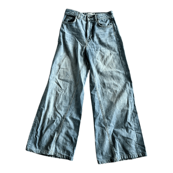 Light blue wide-leg jeans