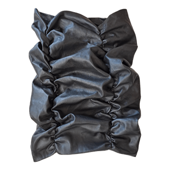 Black faux leather skirt