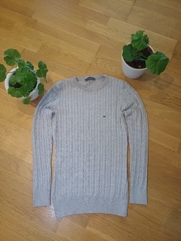 Grey cable knit jumper