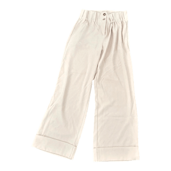 Beige leveälahkeiset housut