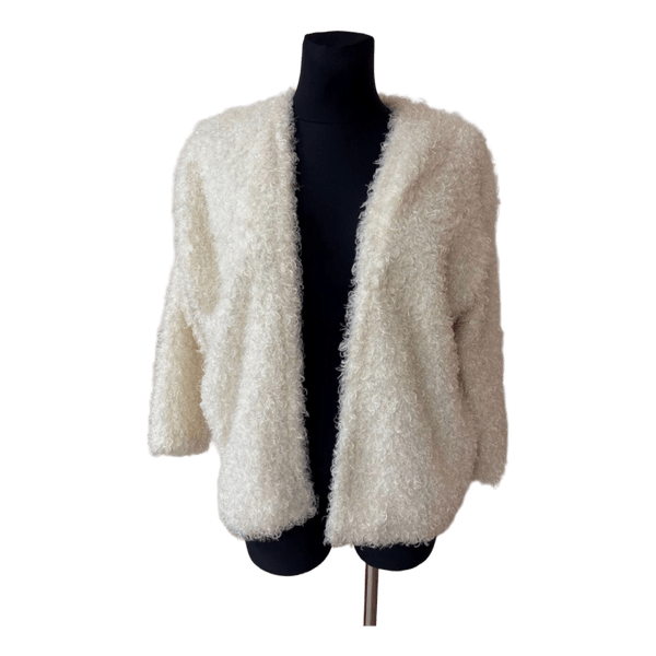White fluffy knit cardigan