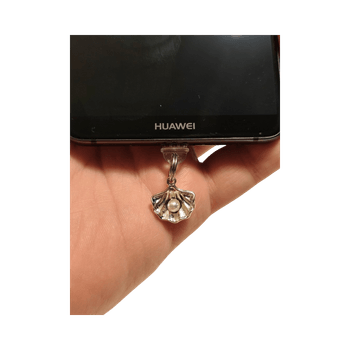 Helmisimpukka charmi ja latausportin suoja // 3 porttimallia