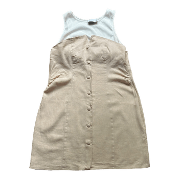 Beige button up dress