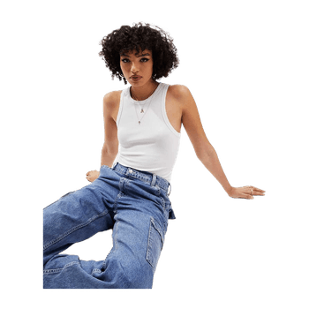 White racer neck bodysuit