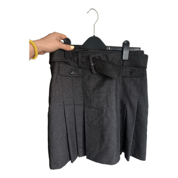 Grey pleated mini skirt