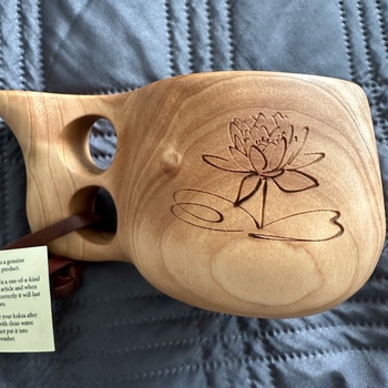 Wooden carved drinking cup
