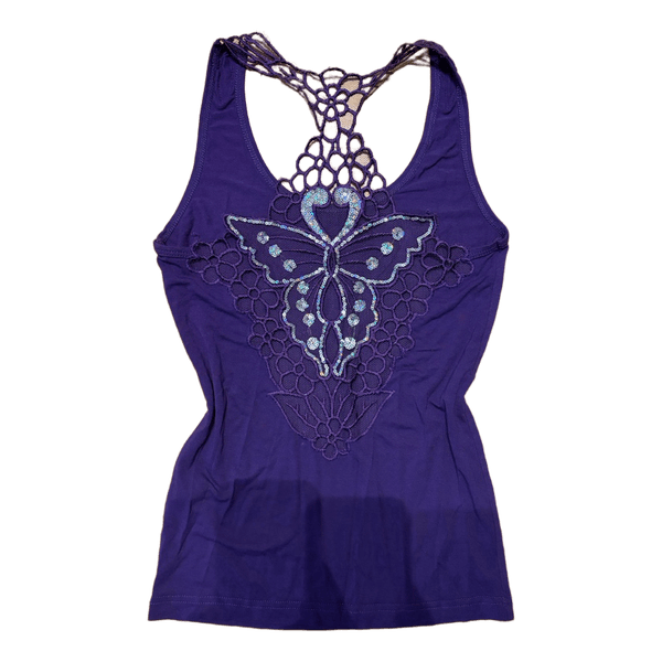 Purple butterfly tank top