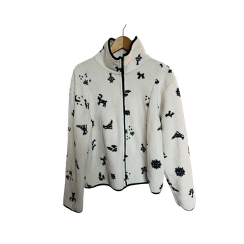 Valkoinen fleece-takki xxl