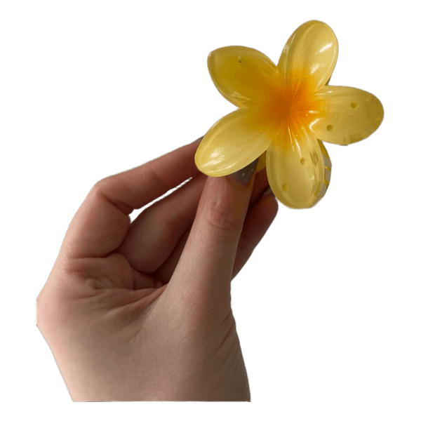 Yellow flower hair claw