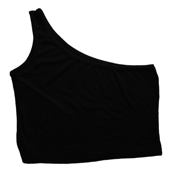 Musta one shoulder croptoppi