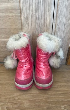 Pink faux fur boots
