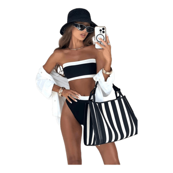 Juodai baltas bikini