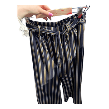Black striped trousers