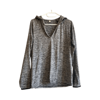 Under Armour grey hooded long sleeve training top, size M (loose fit)