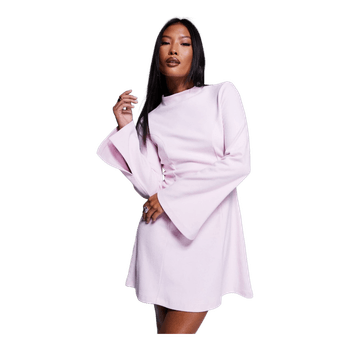 Pink mock neck dress