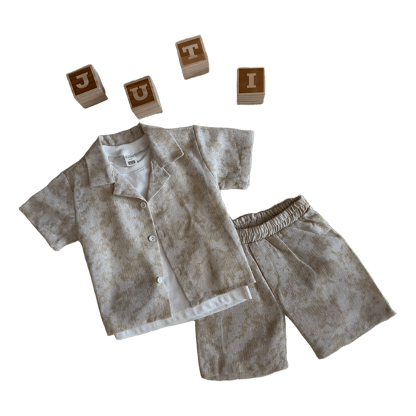 Beige patterned children clothing set